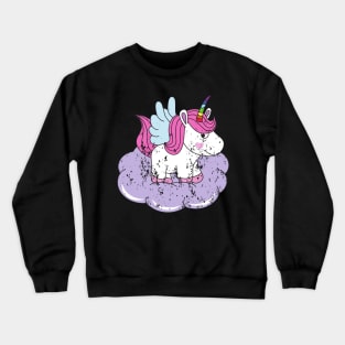 Retro Vintage Grunge Valentine's Day Unicorn Crewneck Sweatshirt